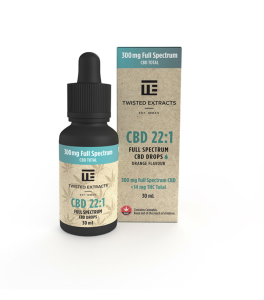 Buy Twisted Extracts – Oil Tincture – CBD 22:1 Full Spectrum Orange Flavoured (300mg CBD – 30ml) online Canada
