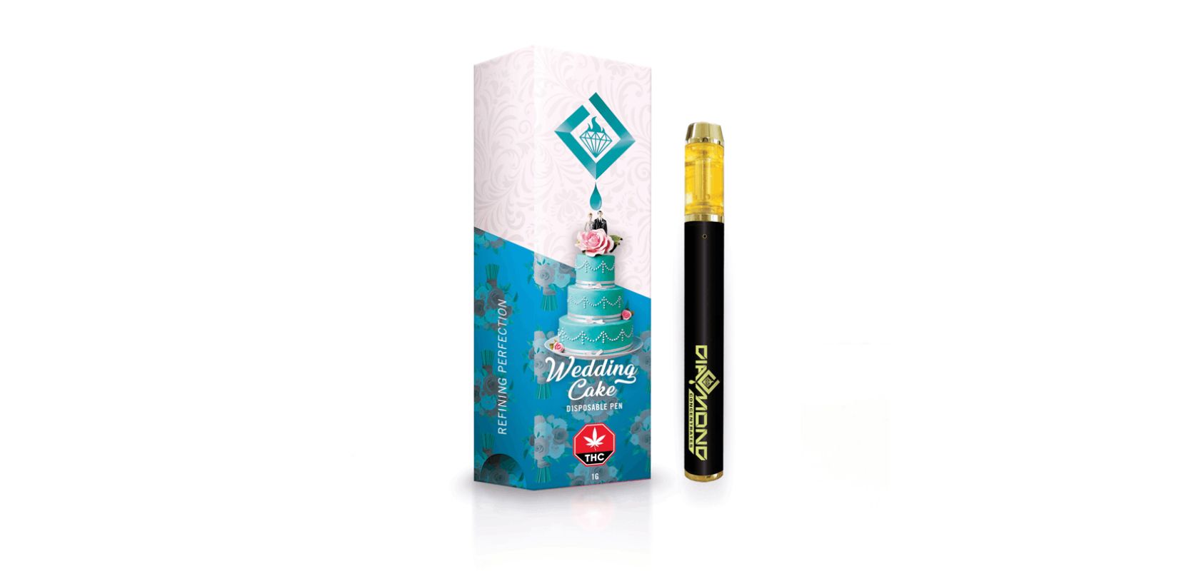 Looking for a quick and discreet way to enjoy the potent effects of the Wedding Cake strain? If so, the Diamond Concentrates – Wedding Cake Disposable Pen is an excellent option to consider. 