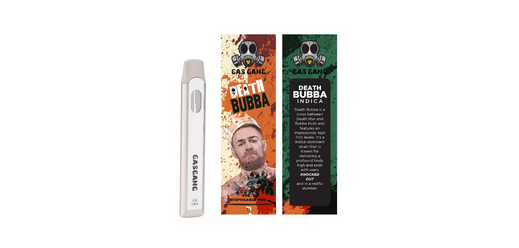 If you're feeling stressed and need a quick pick-me-up, the Gas Gang – Death Bubba Disposable Pen is your new best friend. 