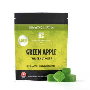 Buy Twisted Extracts Sour Green Apple Twisted Singles 160mg THC Sativa online Canada