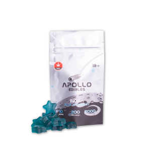 Buy Apollo Edibles – Blue Raspberry Shooting Stars 2000mg THC Indica online Canada