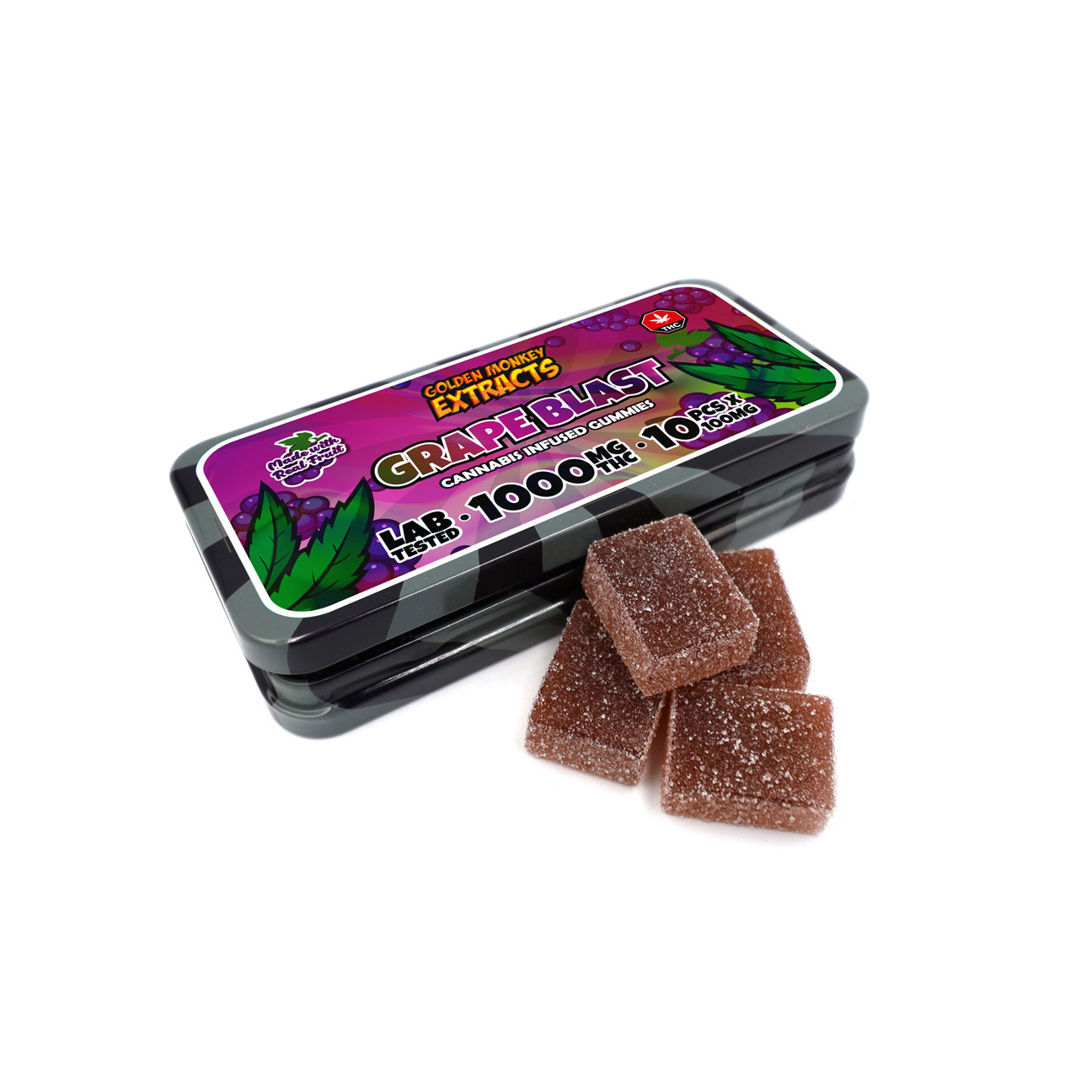 Buy Golden Monkey Extracts – High Dose 1000mg THC Gummy – Grape Blast online Canada