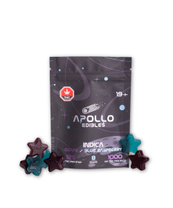 Buy Apollo Edibles – Grape/Blue Raspberry Shooting Stars 1000mg THC Indica online Canada
