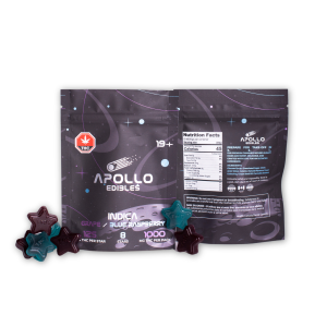Buy Apollo Edibles – Grape/Blue Raspberry Shooting Stars 1000mg THC Indica online Canada