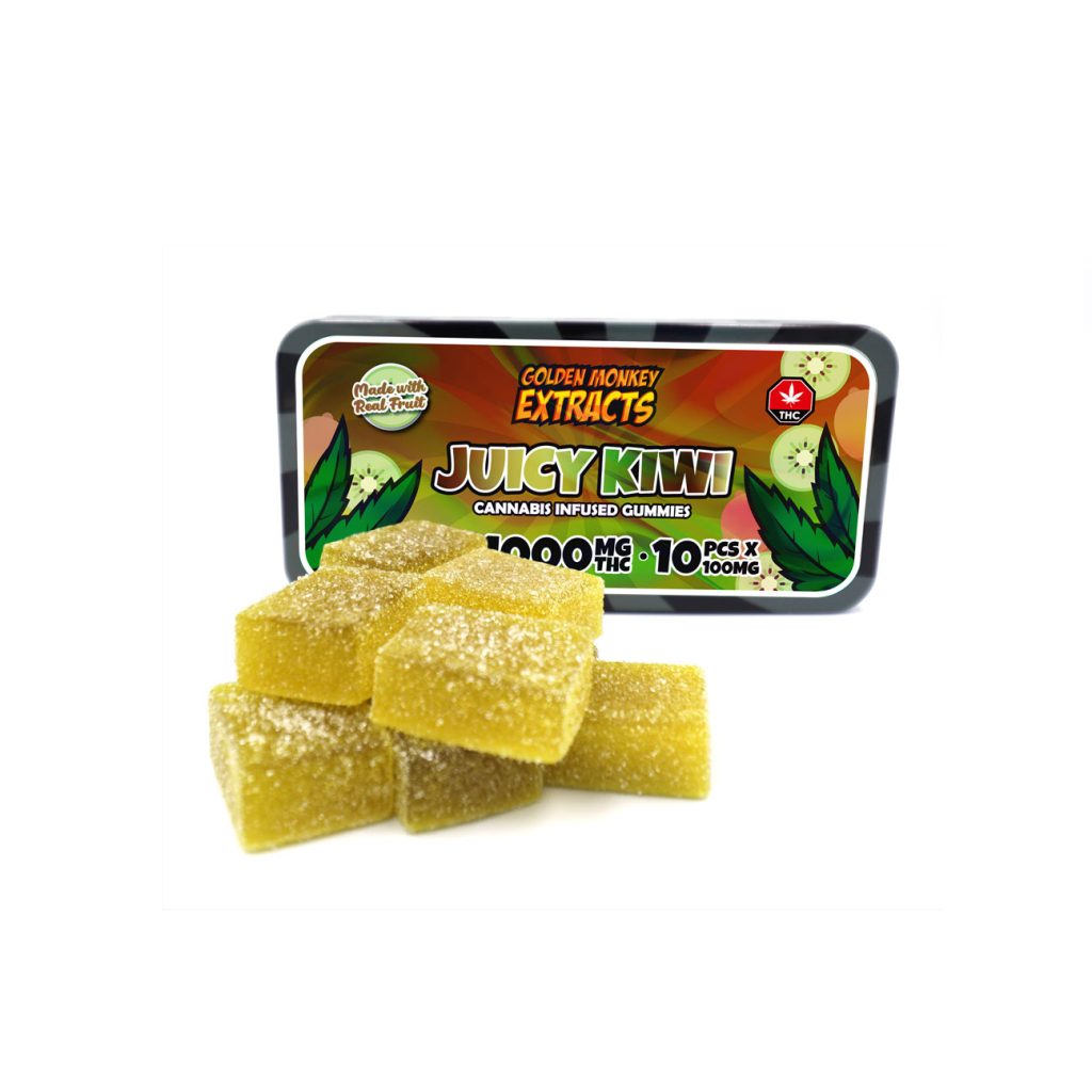 Buy Golden Monkey Extracts – High Dose 1000mg THC Gummy – Juicy Kiwi online Canada