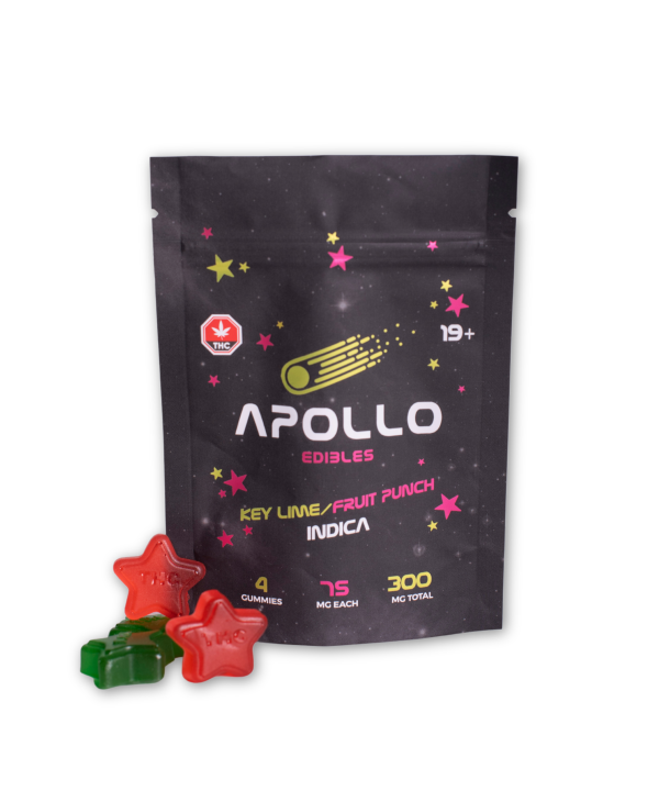 Buy Apollo Edibles – Key Lime/Fruit Punch Shooting Stars 300mg THC Indica online Canada