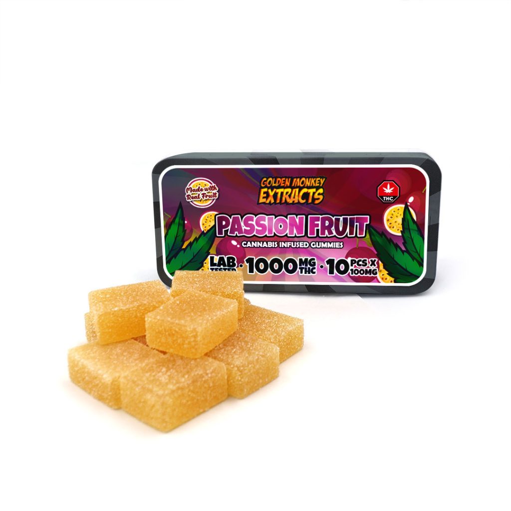 Buy Golden Monkey Extracts – High Dose 1000mg THC Gummy – Passion Fruit online Canada