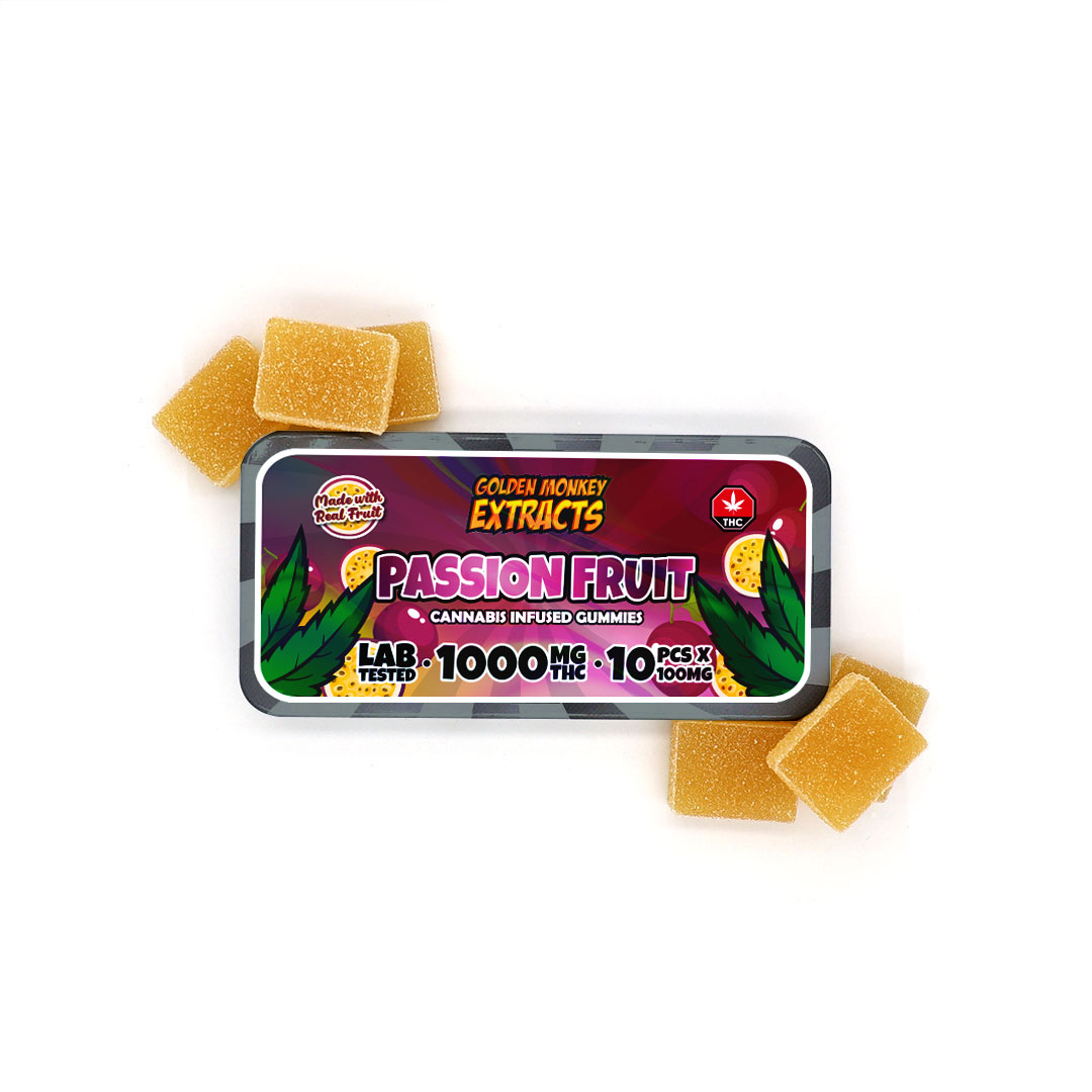 Buy Golden Monkey Extracts – High Dose 1000mg THC Gummy – Passion Fruit online Canada