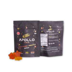 Buy Apollo Edibles – Peach Mango/Pineapple Shooting Stars 500mg THC Sativa online Canada