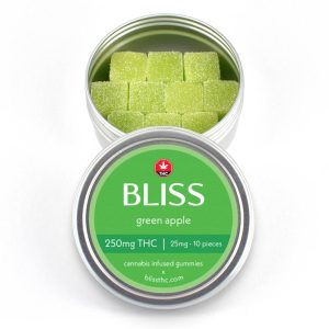 Buy Bliss – Green Apple Gummy 250mg THC online Canada