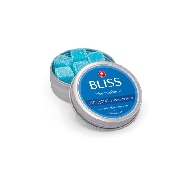 Buy Bliss – Blue Raspberry Gummy 250mg THC online Canada