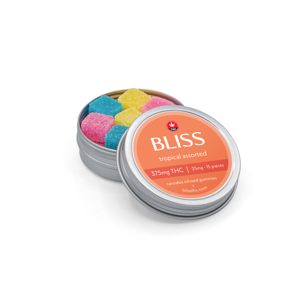 Buy Bliss – Tropical Assorted Gummy 375mg THC online Canada