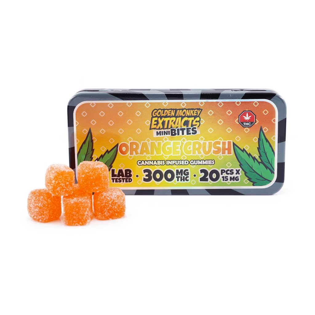 Golden Monkey Extracts – Mini Bites Gummy – Orange Crush- 300mg THC Buy Golden Monkey Extracts – Mini Bites Gummy – Orange Crush- 300mg THC online Canada
