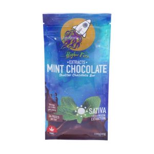 Buy Higher Fire Extracts – Shatter Chocolate Bar – Mint 1000mg THC (Sativa) online Canada