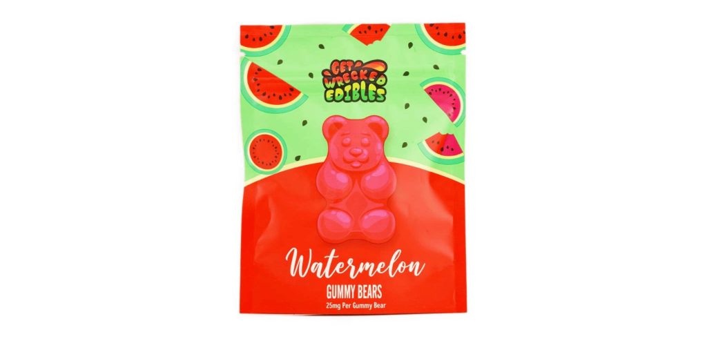 Buy Get Wrecked Edibles – Watermelon Gummy Bears 300mg THC online Canada