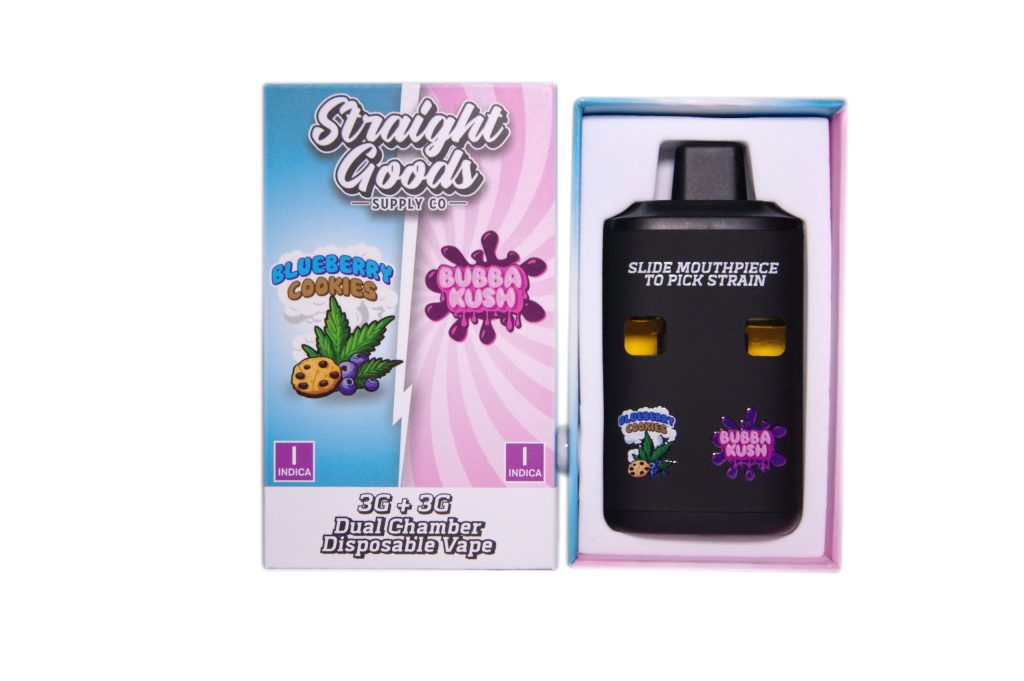 Buy Straight Goods – Dual Chamber Vape – Blueberry Cookies + Bubba Kush (3G + 3G) online Canada