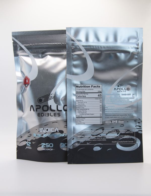 Buy Apollo Edibles – Blue Raspberry Shooting Stars 3000mg THC Indica online Canada
