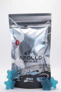 Buy Apollo Edibles – Blue Raspberry Shooting Stars 3000mg THC Indica online Canada