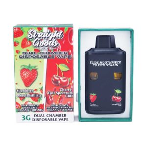 Buy Straight Goods – Dual Chamber Vape – Strawberry Diesel + Cherry Full Spectrum CBD (3G + 3G) online Canada
