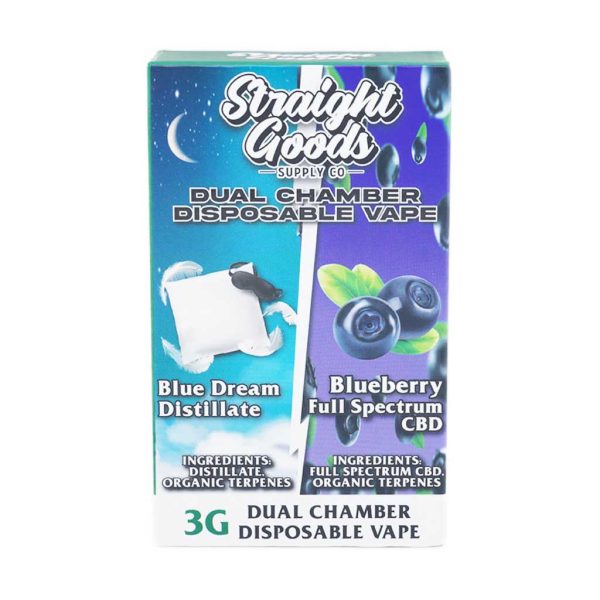 Buy Straight Goods – Dual Chamber Vape – Blue Dream + Blueberry Full Spectrum CBD (3G + 3G) online Canada