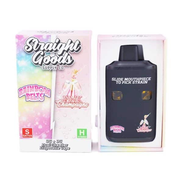 Buy Straight Goods – Dual Chamber Vape – Rainbow Belts + Pink Champagne (3G + 3G) online Canada