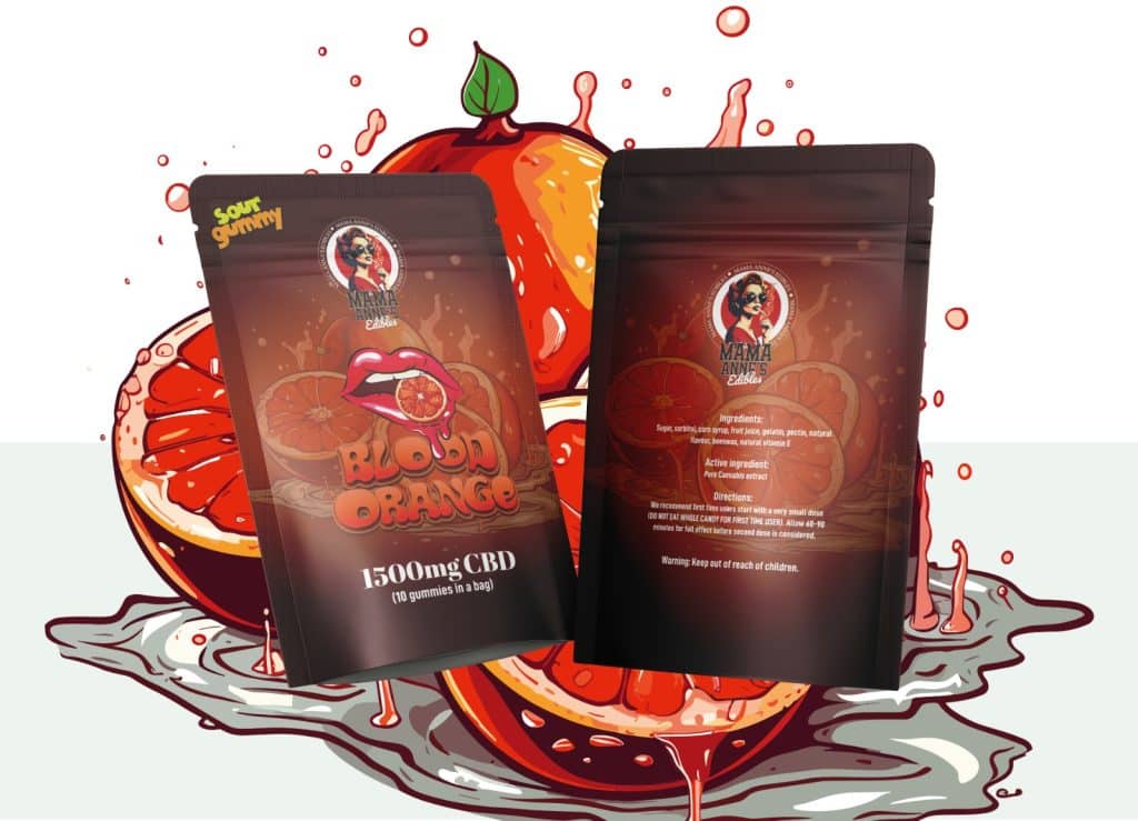 Buy Mama Anne’s Edibles – Blood Orange Gummy – 1500mg CBD online Canada