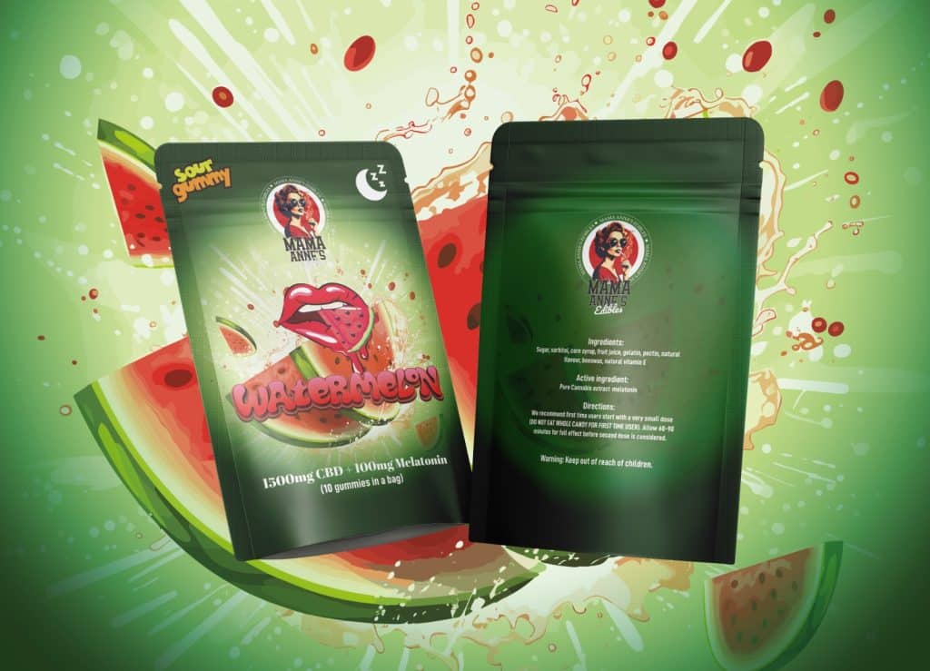 Buy Mama Anne’s Edibles – Watermelon Gummy – 1500mg CBD + Melatonin (Sleep Gummy) online Canada