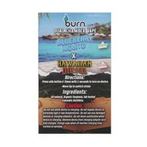 Buy Burn Extracts – Dual Chamber Disposable Vape – Blueberry Mojito + Hawaiian Diesel (3G +3G) online Canada