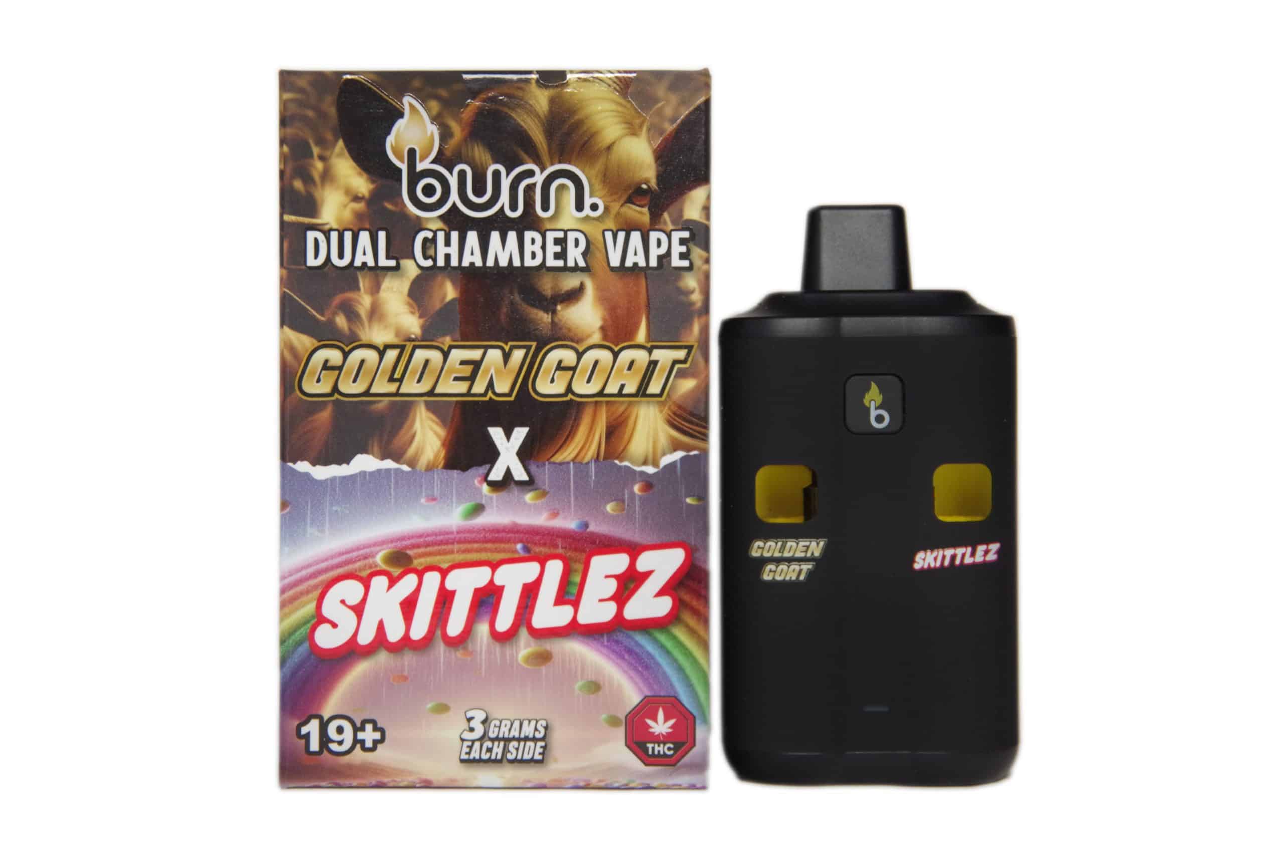 Burn Extracts – Dual Chamber Disposable Vape – Golden Goat + Skittlez (3G +3G) Buy Burn Extracts – Dual Chamber Disposable Vape – Golden Goat + Skittlez (3G +3G) online Canada