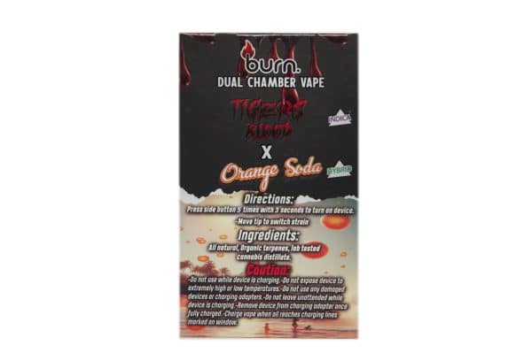 Buy Burn Extracts – Dual Chamber Disposable Vape – Tiger Blood + Orange Soda (3G +3G) online Canada