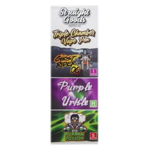 Buy Straight Goods – Triple Chamber Vape – Ghost Rider OG + Purple Urkle + Durban Poison (3 Grams + 3 Grams + 3 Gram) online Canada
