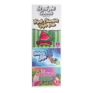 Buy Straight Goods – Triple Chamber Vape – Watermelon Kush + Blueberry Yum + Pink Candy Kush (3 Grams + 3 Grams + 3 Gram) online Canada