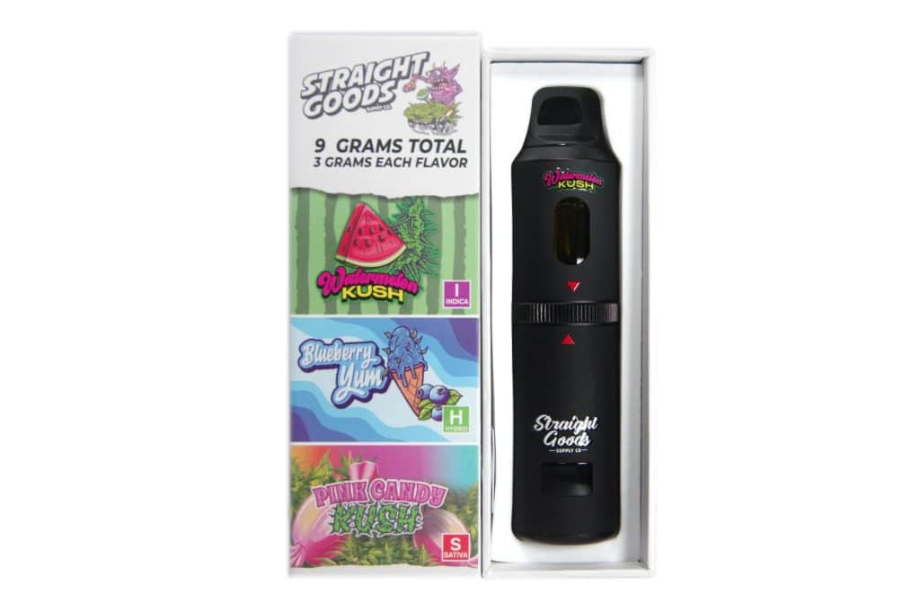 Buy Straight Goods – Triple Chamber Vape – Watermelon Kush + Blueberry Yum + Pink Candy Kush (3 Grams + 3 Grams + 3 Gram) online Canada