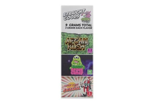 Buy Straight Goods – Triple Chamber Vape – Afghan Kush + Sour Space Candy + Super Sour Diesel (3 Grams + 3 Grams + 3 Gram) online Canada