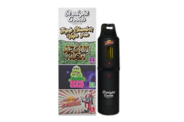 Buy Straight Goods – Triple Chamber Vape – Afghan Kush + Sour Space Candy + Super Sour Diesel (3 Grams + 3 Grams + 3 Gram) online Canada