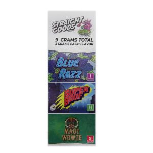 Buy Straight Goods – Triple Chamber Vape – Blue Raz + Super Boof + Maui Wowie (3 Grams + 3 Grams + 3 Gram) online Canada