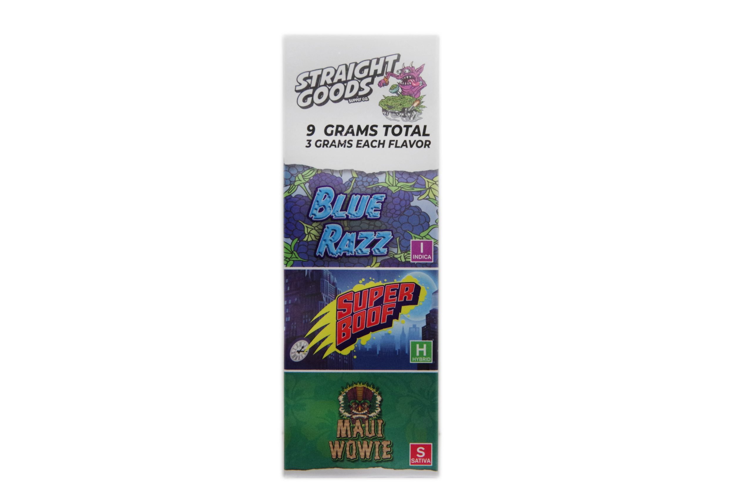 Buy Straight Goods – Triple Chamber Vape – Blue Raz + Super Boof + Maui Wowie (3 Grams + 3 Grams + 3 Gram) online Canada