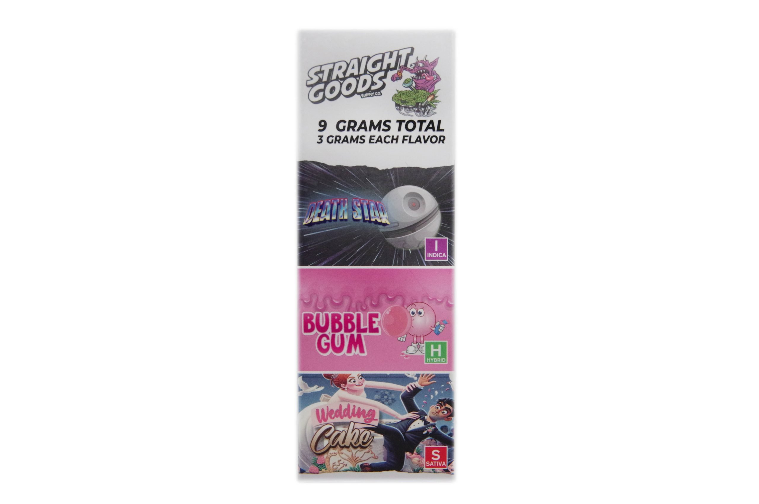 Buy Straight Goods – Triple Chamber Vape – Death Star + Bubble Gum + Wedding Cake (3 Grams + 3 Grams + 3 Gram) online Canada