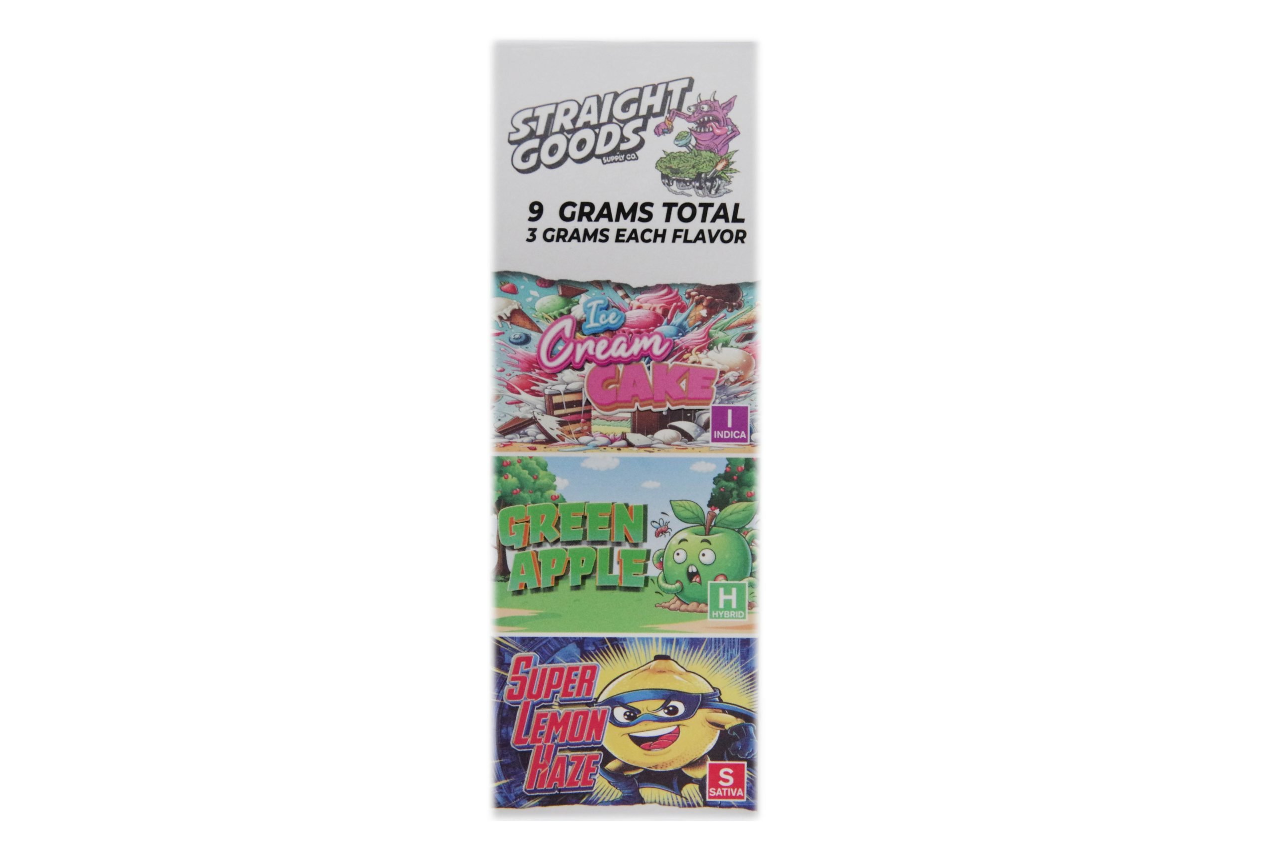 Buy Straight Goods – Triple Chamber Vape – Ice Cream Cake + Green Apple + Super Lemon Haze (3 Grams + 3 Grams + 3 Gram) online Canada