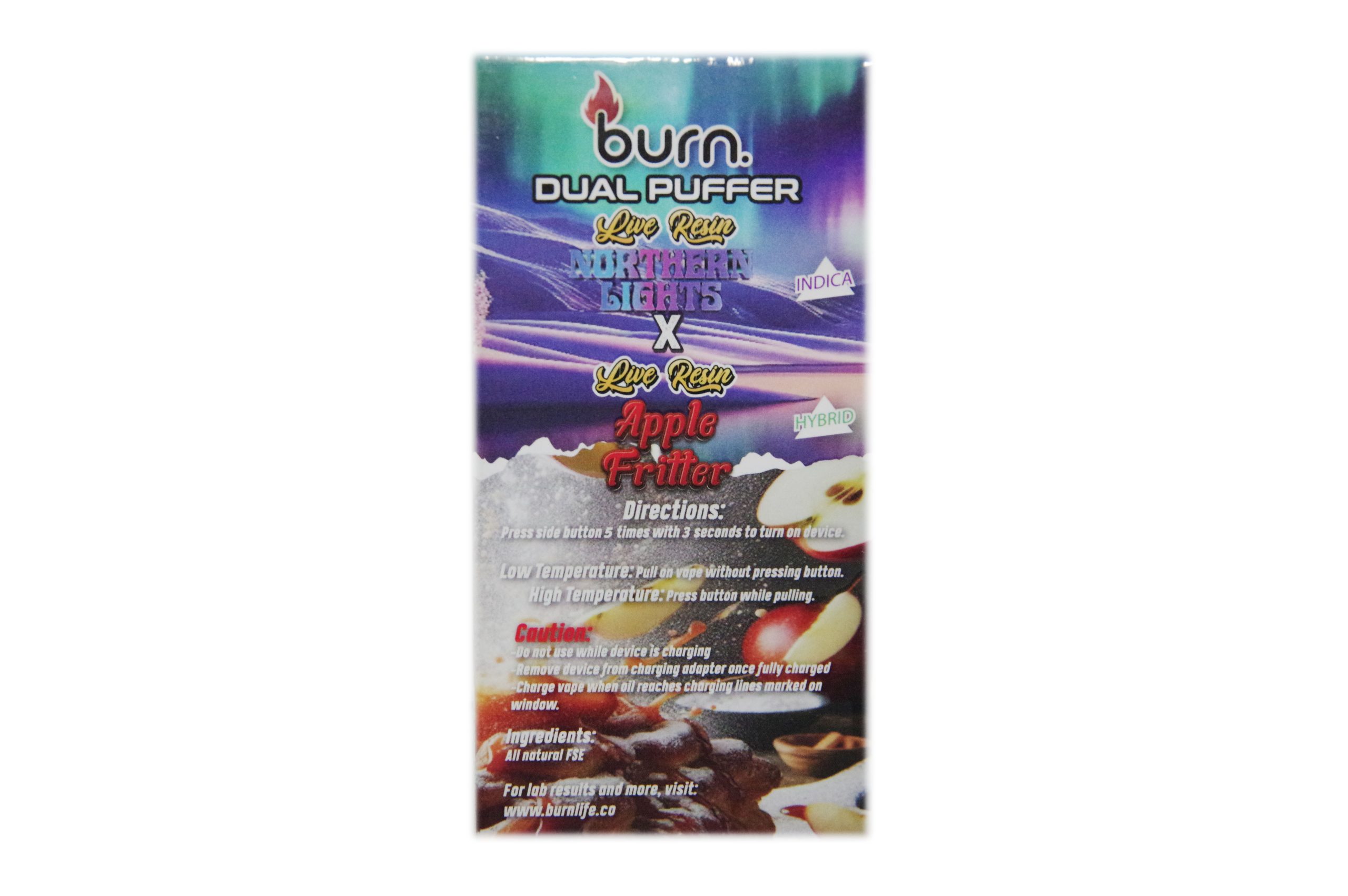 Buy Burn Extracts – Dual 2 Gram Puffer – Live Resin Northern Lights x Live Resin Apple Fritter (2 Grams + 2 Gram) online Canada
