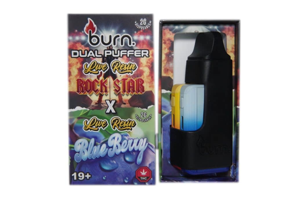 Buy Burn Extracts – Dual 2 Gram Puffer – Live Resin Rockstar x Live Resin Blueberry (2 Grams + 2 Gram) online Canada