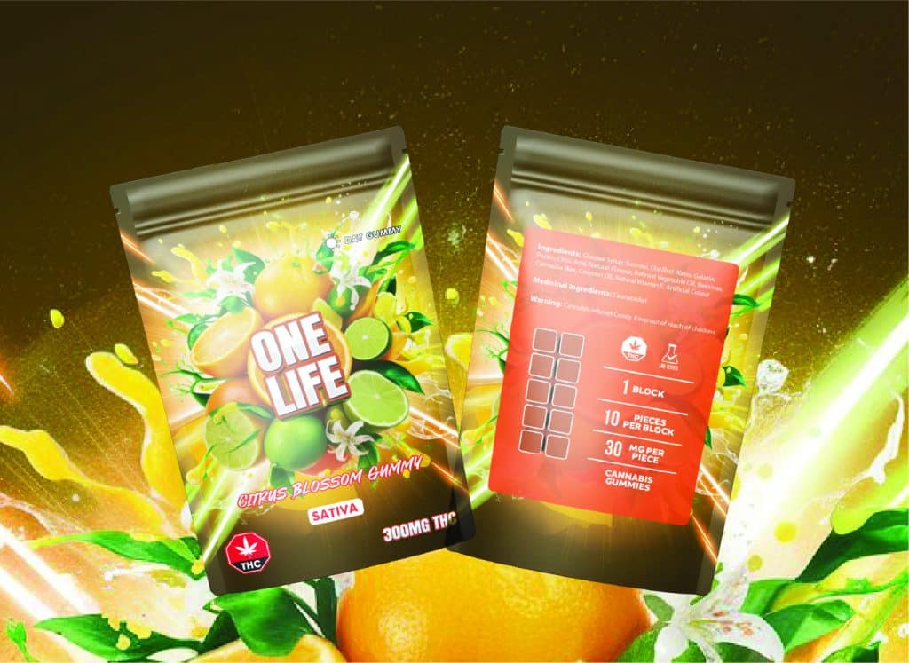 Buy One Life Edibles – Citrus Blossom Gummy – 300mg THC (Sativa) online Canada