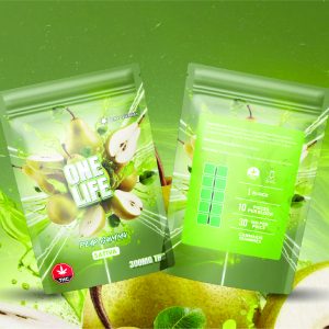 Buy One Life Edibles – Pear Gummy – 300mg THC (Sativa) online Canada