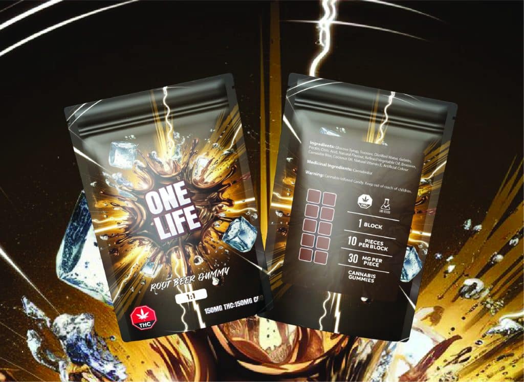 Buy One Life Edibles – Root Beer Gummy – 150mg THC + 150mg CBD online Canada