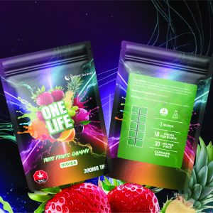 Buy One Life Edibles – Tutti Frutti Gummy – 300mg THC (Indica) online Canada