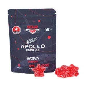 Buy Apollo Edibles – Sour Cherry Shooting Stars 1000mg THC Sativa online Canada