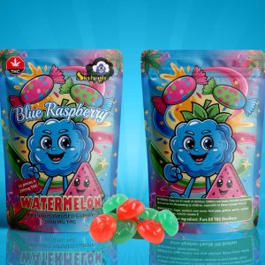 Buy Sky High Edibles – Blue Raspberry + Watermelon Gummy 3000mg THC online Canada