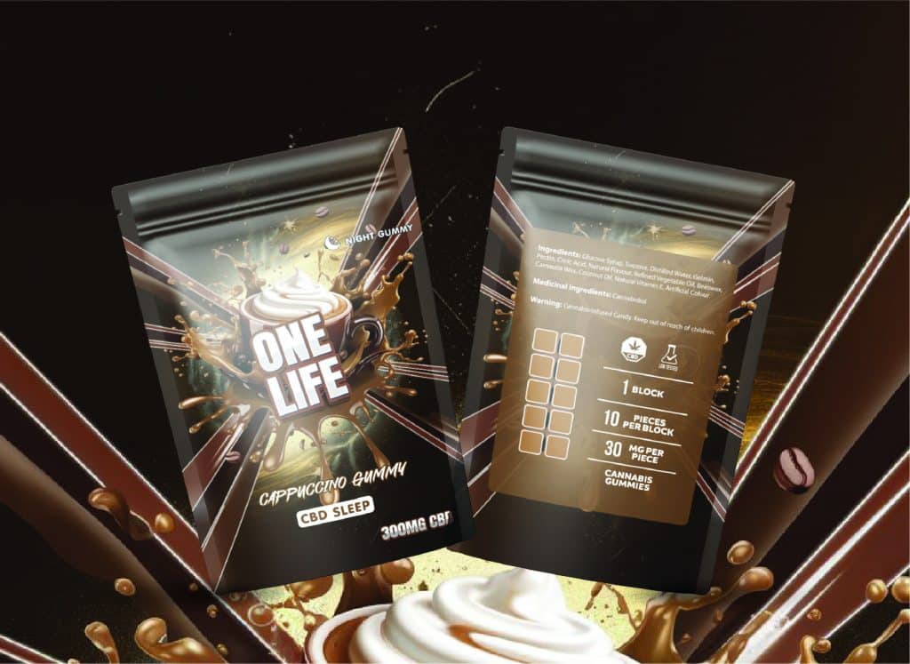 Buy One Life Edibles – Cappuccino Gummy – 300mg CBD + 100mg Melatonin online Canada