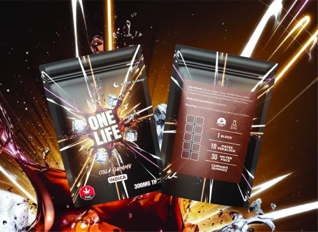 Buy One Life Edibles – Cola Gummy – 300mg THC (Indica) online Canada