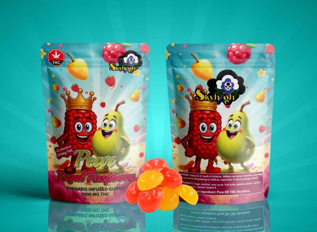 Buy Sky High Edibles – Pear + Royal Raspberry Gummy 3000mg THC online Canada